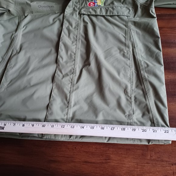SOLD!--Quechua Decathlon Ebay Logo Rain Jacket, Olive Green, Men's Small - Picture 10 of 14